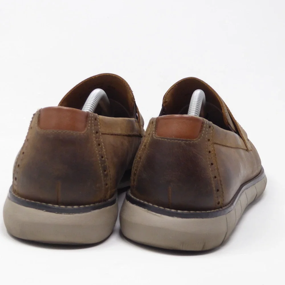 Johnston & Murphy Mens Holden Penny Loafer Brown Leather Memory Foam 11M 20-2020